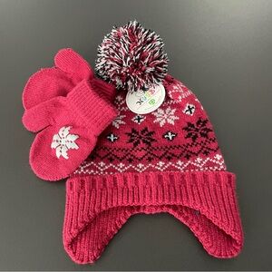 NYGB NOT YOUR GRANDMAS BLANKET Winter Hat and Mittens Set Baby Newborn NWT
